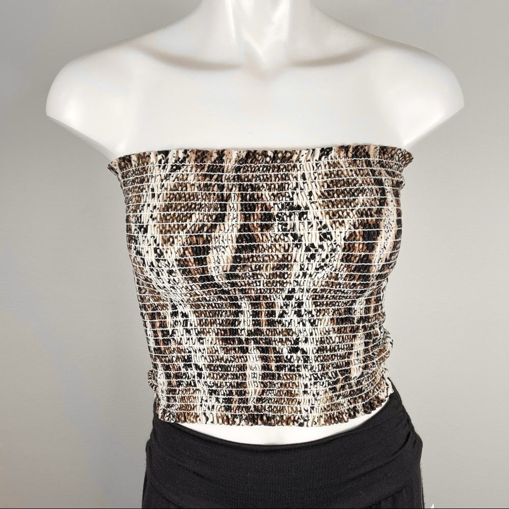 WINDSOR cropped tube top animal print M warm tones - Picture 9 of 9